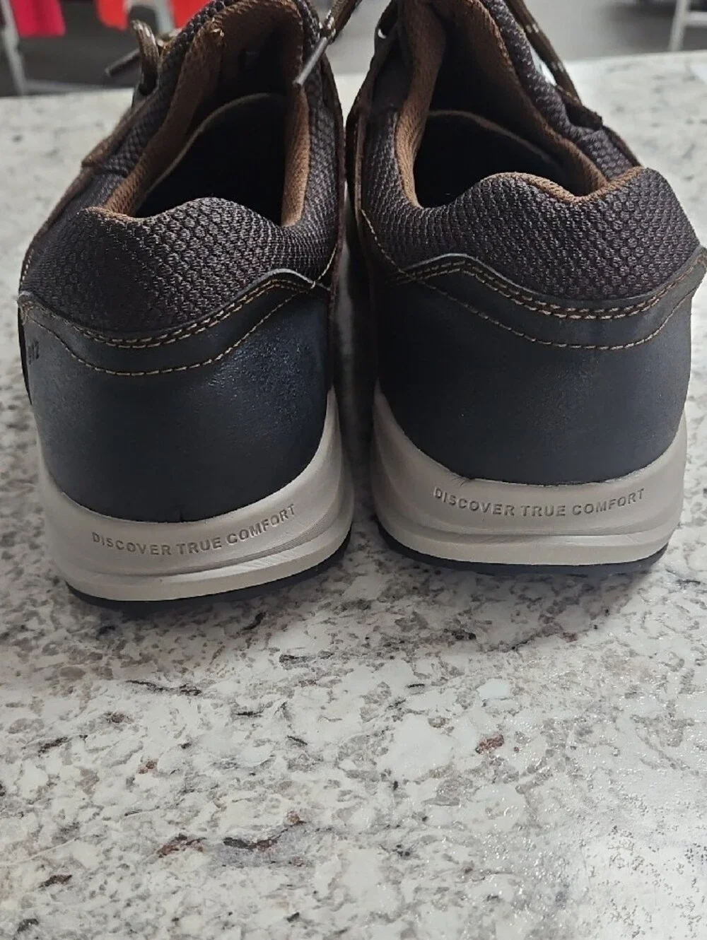 Nunn Bush Brown Leather Lace-Up Slip-On Sneaker